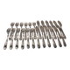 12 forks, 12 fish knives, silver-plated metal, rocaille pattern