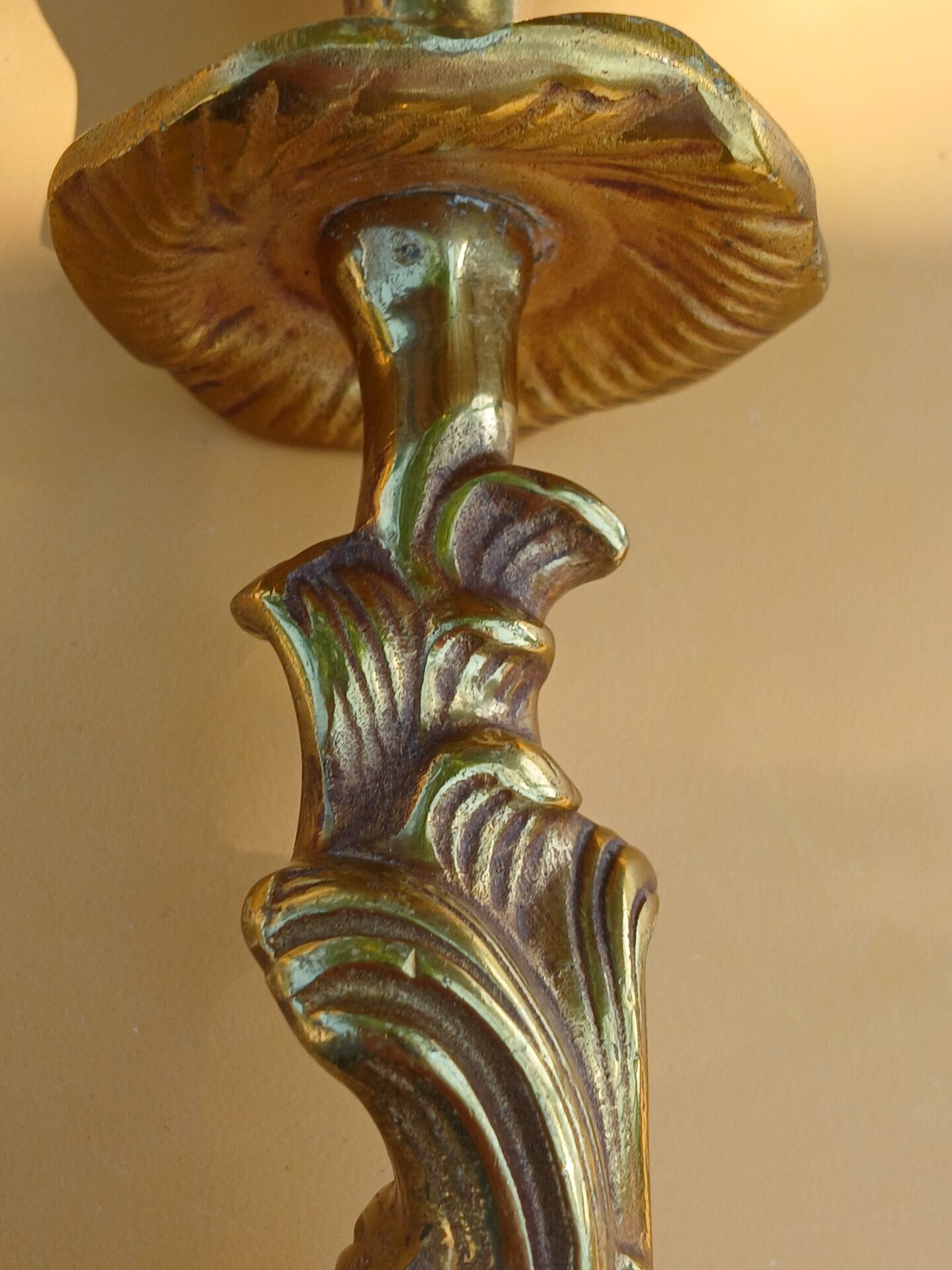 Vintage Rococo style gilded bronze lamp base
