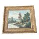 **Waterfront Landscape Painting – Country Scene by H. Vedel