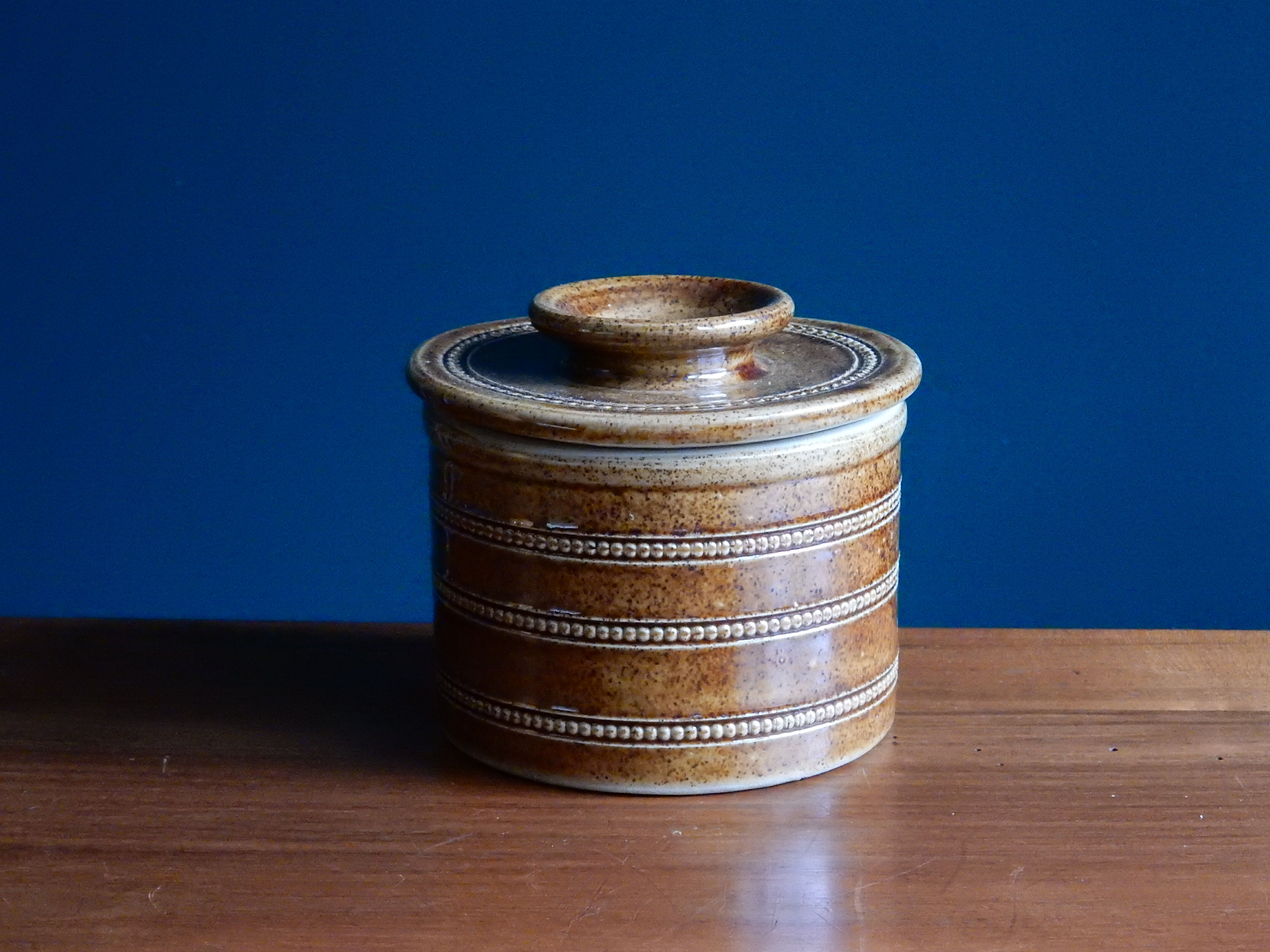 Berry stoneware butter dish