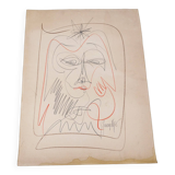 Drawing Gilbert Giuliani dit Gianangelli vintage