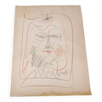 Drawing Gilbert Giuliani dit Gianangelli vintage