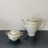 Limoges porcelain teapot and sugar bowl