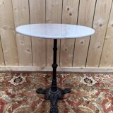 Table - Guéridon tripode de bistrot fonte et marbre