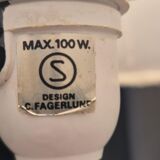 Timeless Pair of Scandinavian Modern Table Lamps with Orrefors Glass and Brass