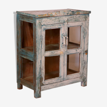 Old pantry in original white-blue patina burmese teak