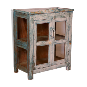Old pantry in original white-blue patina burmese teak