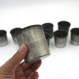 Set of 10 tin cups