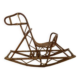 Rattan rocking horse