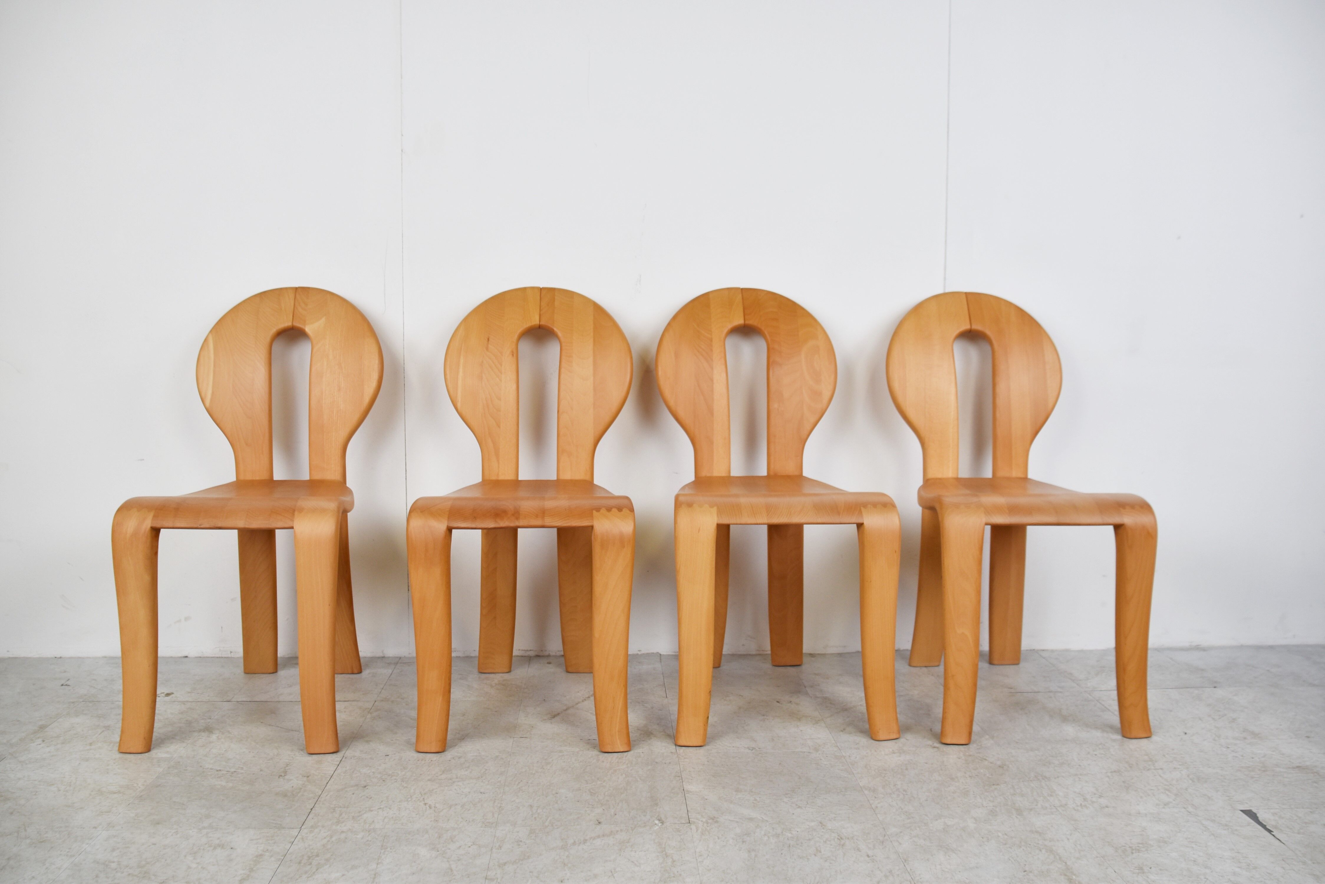 Rainer Daumiller pine wood dining chairs for Hirtshals Savvaerk - set of 4 - 1970s
