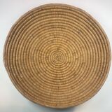 grande corbeille ancienne tissée type jonc ou osier - Diamètre 55 cm