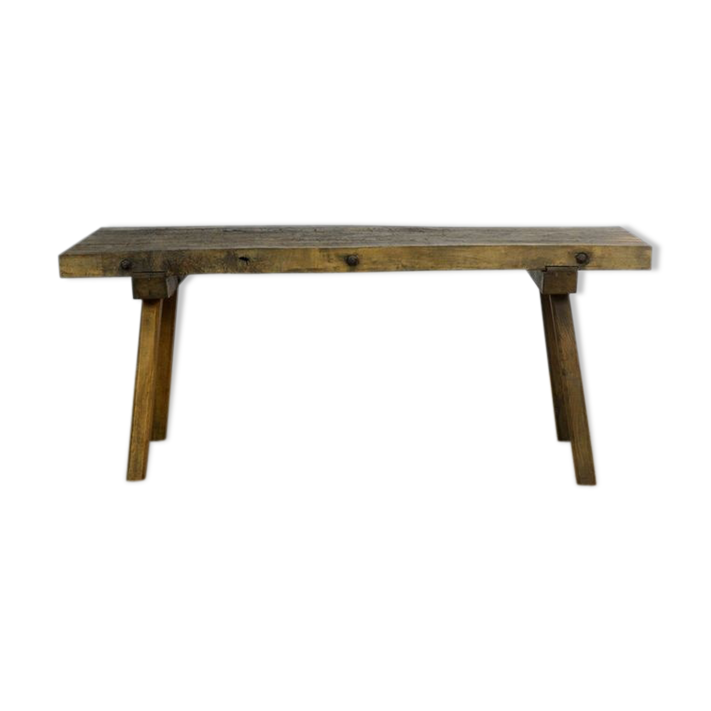 Solid oak farm table, raw art 1930s