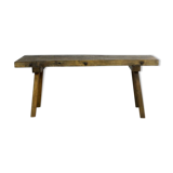 Solid oak farm table, raw art 1930s