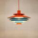 Unique blue and orange pendant lamp by Form Light model 52610, Denmark 70s.