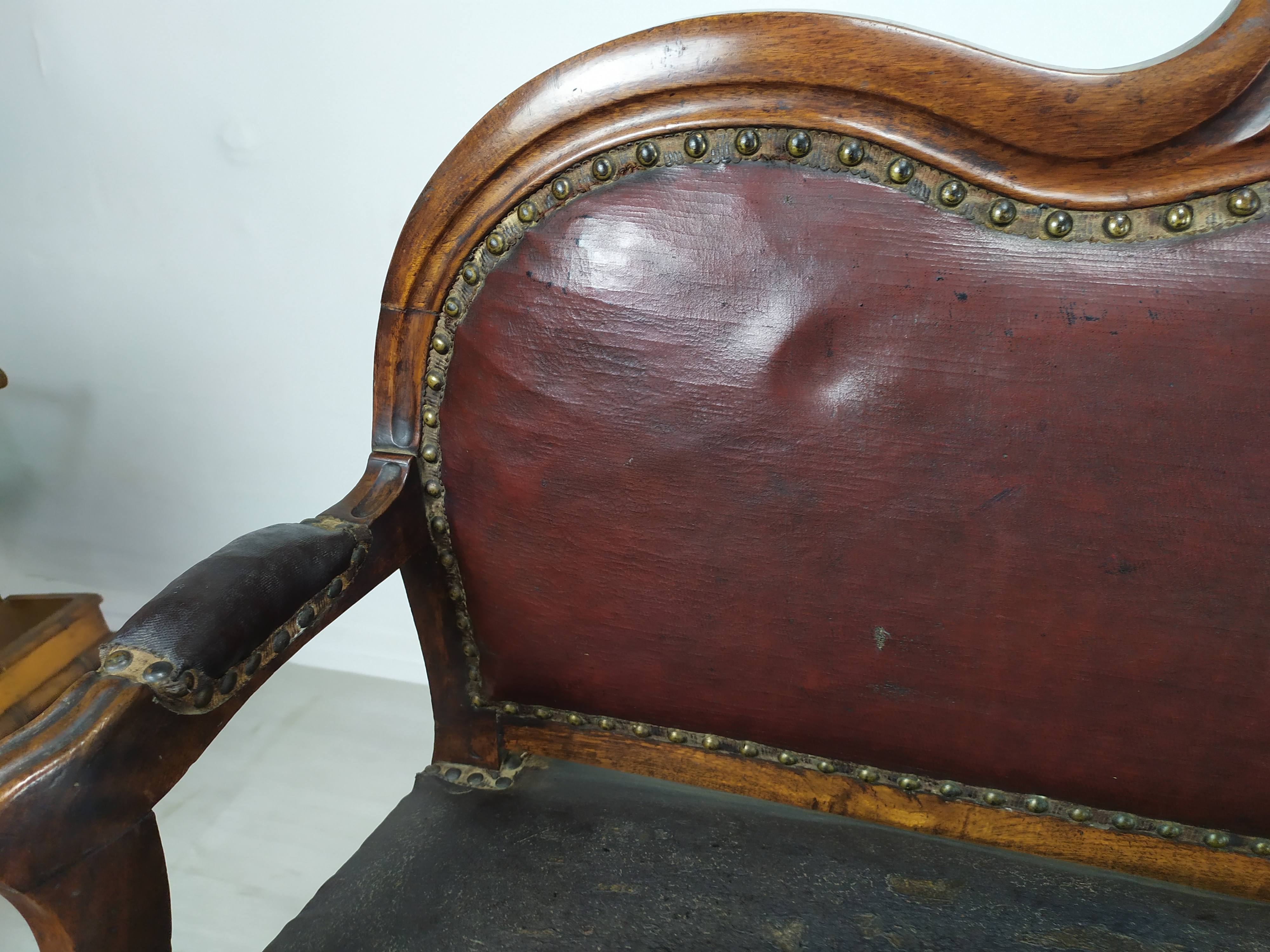 Leather bistro bench