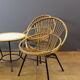 Salon en rotin et fer laqué noir par Rohe Noordwole vers 1950
