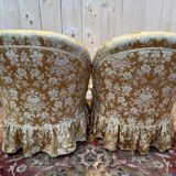 Paire de fauteuils crapaud