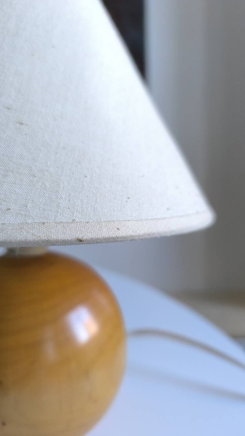 Solid walnut ball table lamp 1970