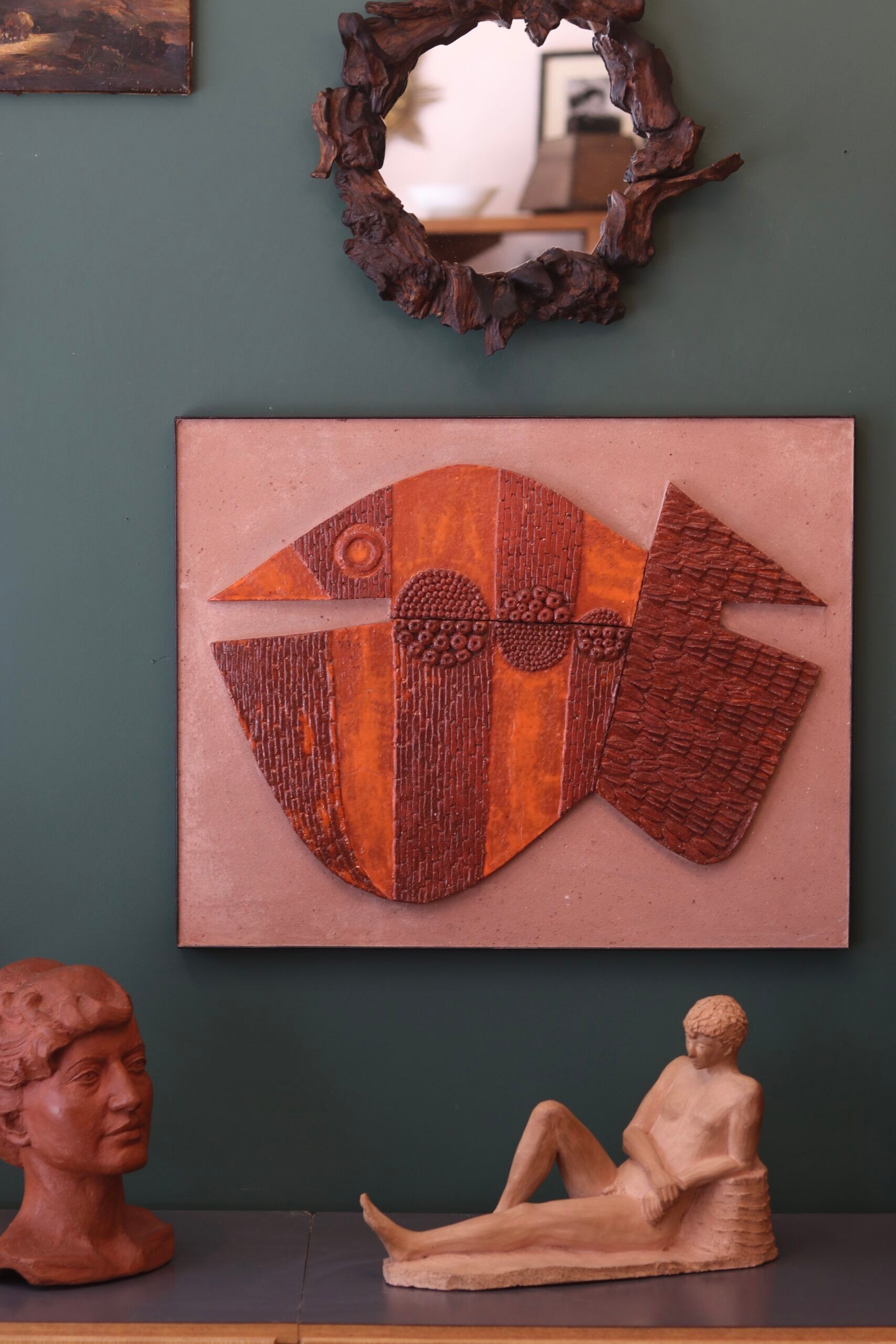 Large ceramic wall panel, stylised fish – 1960s