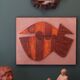 Large ceramic wall panel, stylised fish – 1960s