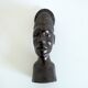 African head sculpture in ebony wood 1940s