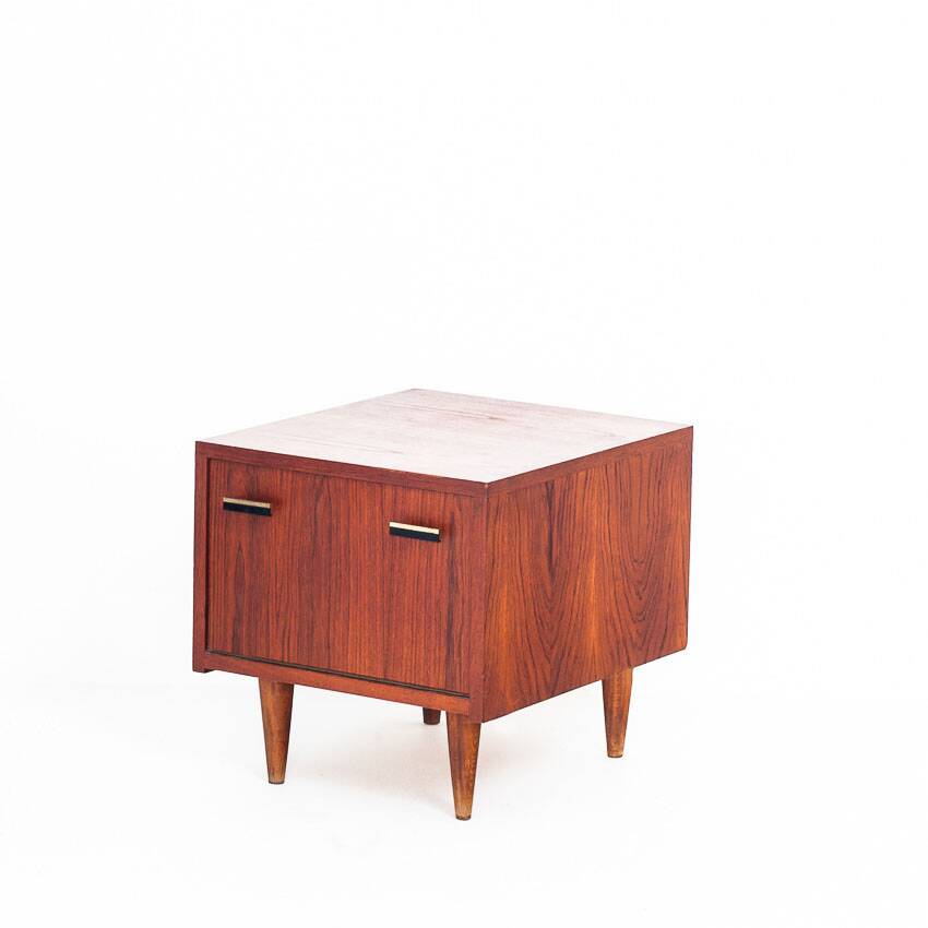 Vintage teak bedside table in Scandinavian style - France, 1960s