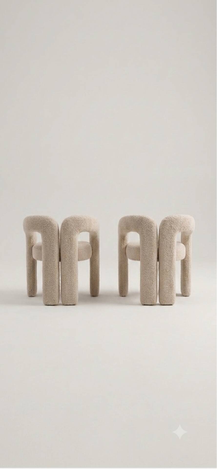 Set of 2 Designer Chairs, white fabric