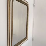 Former mirror Louis Philippe in wood and gold and white plaster