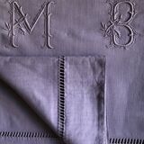 Old linen and cotton sheet tinted in lilac
