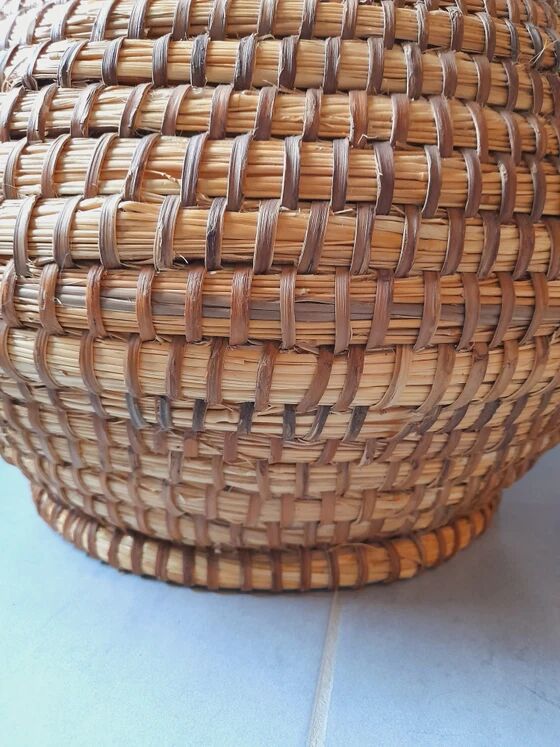 Old straw and bramble cache pot from 1950