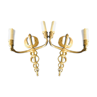 Pair of bronze appliques period empire