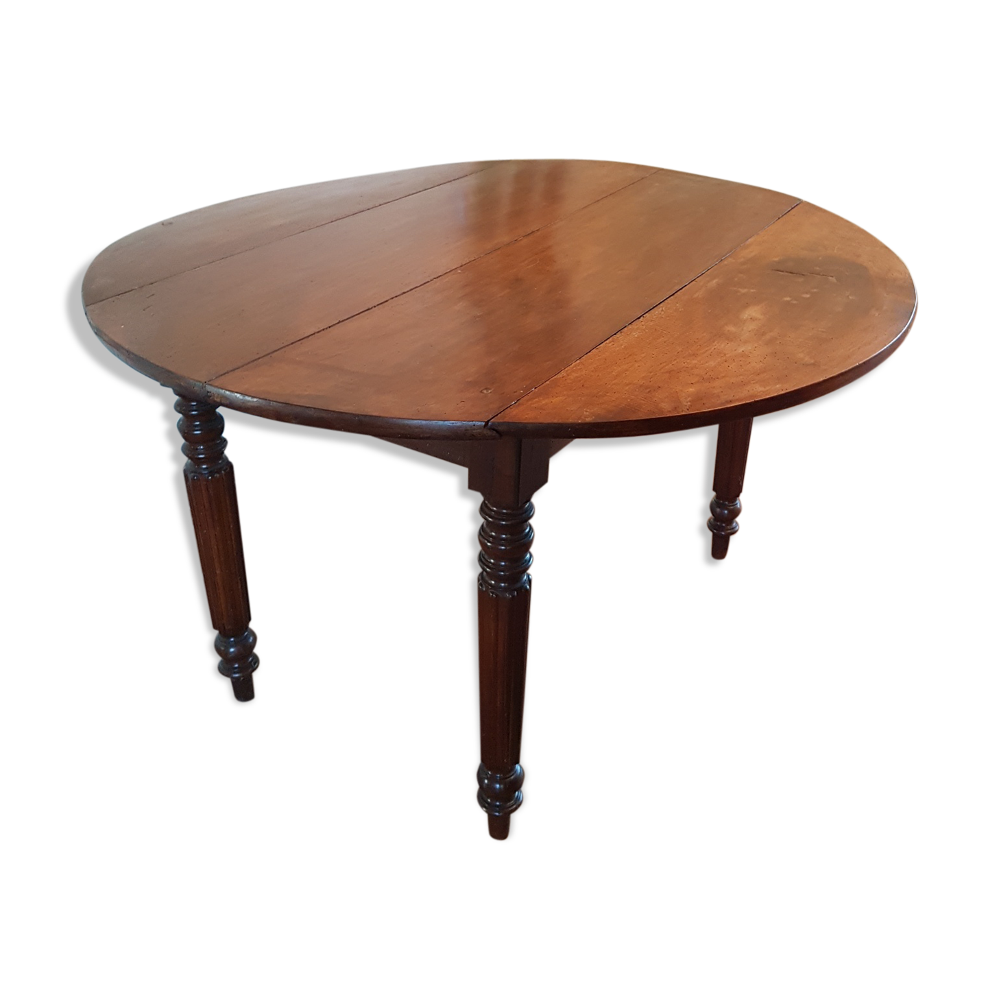 Old round table with flaps