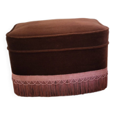 Burgundy velvet pouf