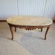 Oval coffee table - carved wood - white veined marble - Regency / Louis XV style