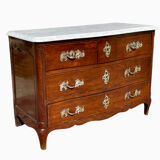 Louis XV Period Chest of Drawers in Mahogany Signed Pierre Roussel, 18th Century