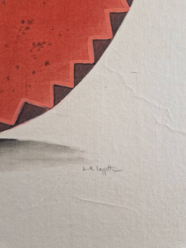 La Roche Laffitte (Born in 1943) - Watercolour drawing on silk - Dan mask