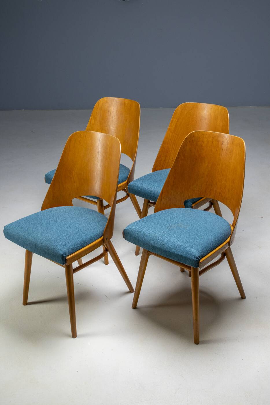 Set of 4 Dining Chairs, Radomír Hofman, 1960s, Czechoslovakia