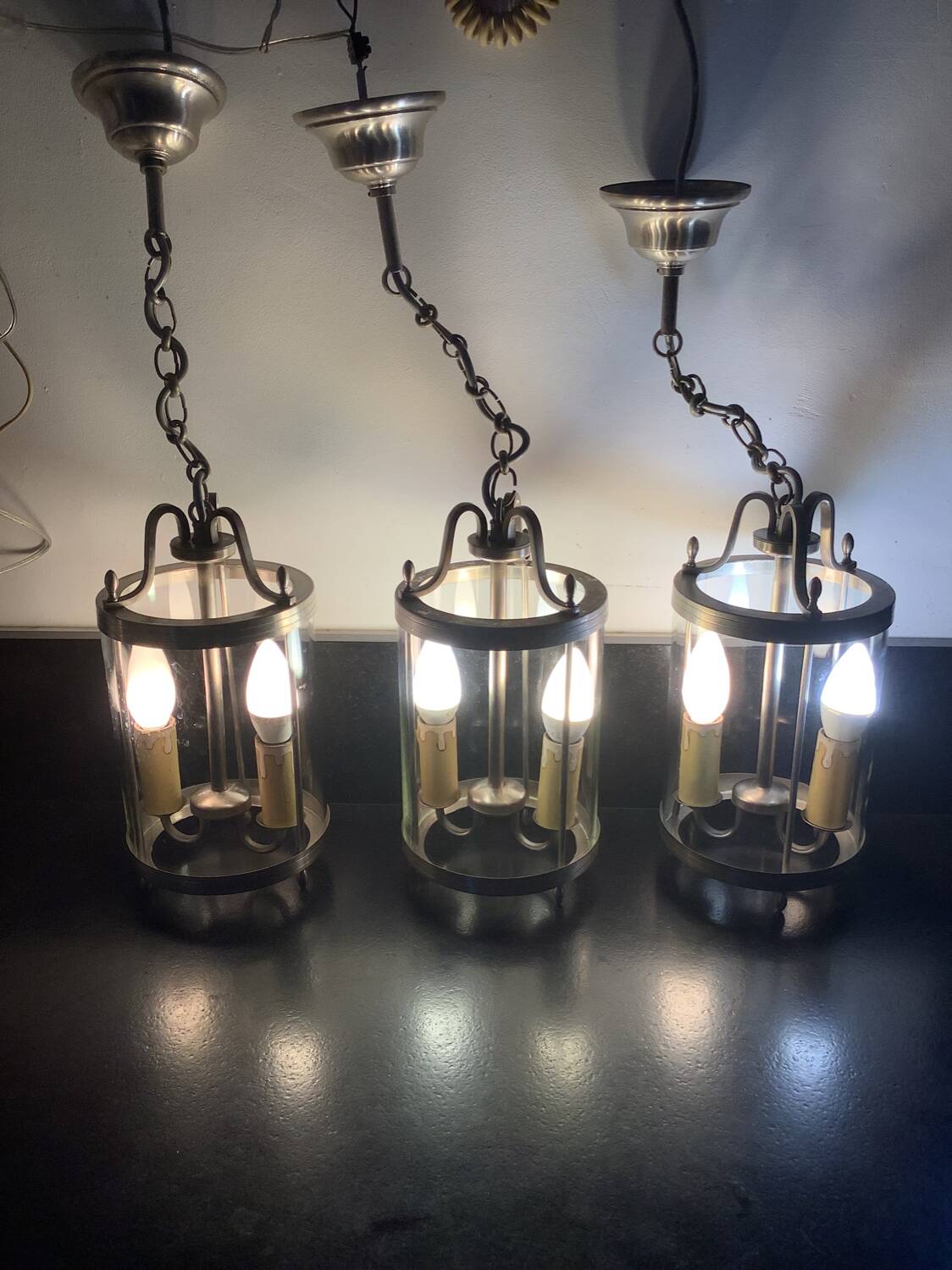 3 vintage lanterns