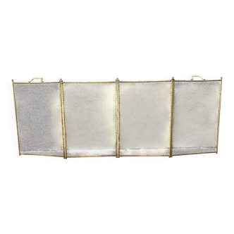 Old 19th century fireplace screen, old 4-panel spark arrester