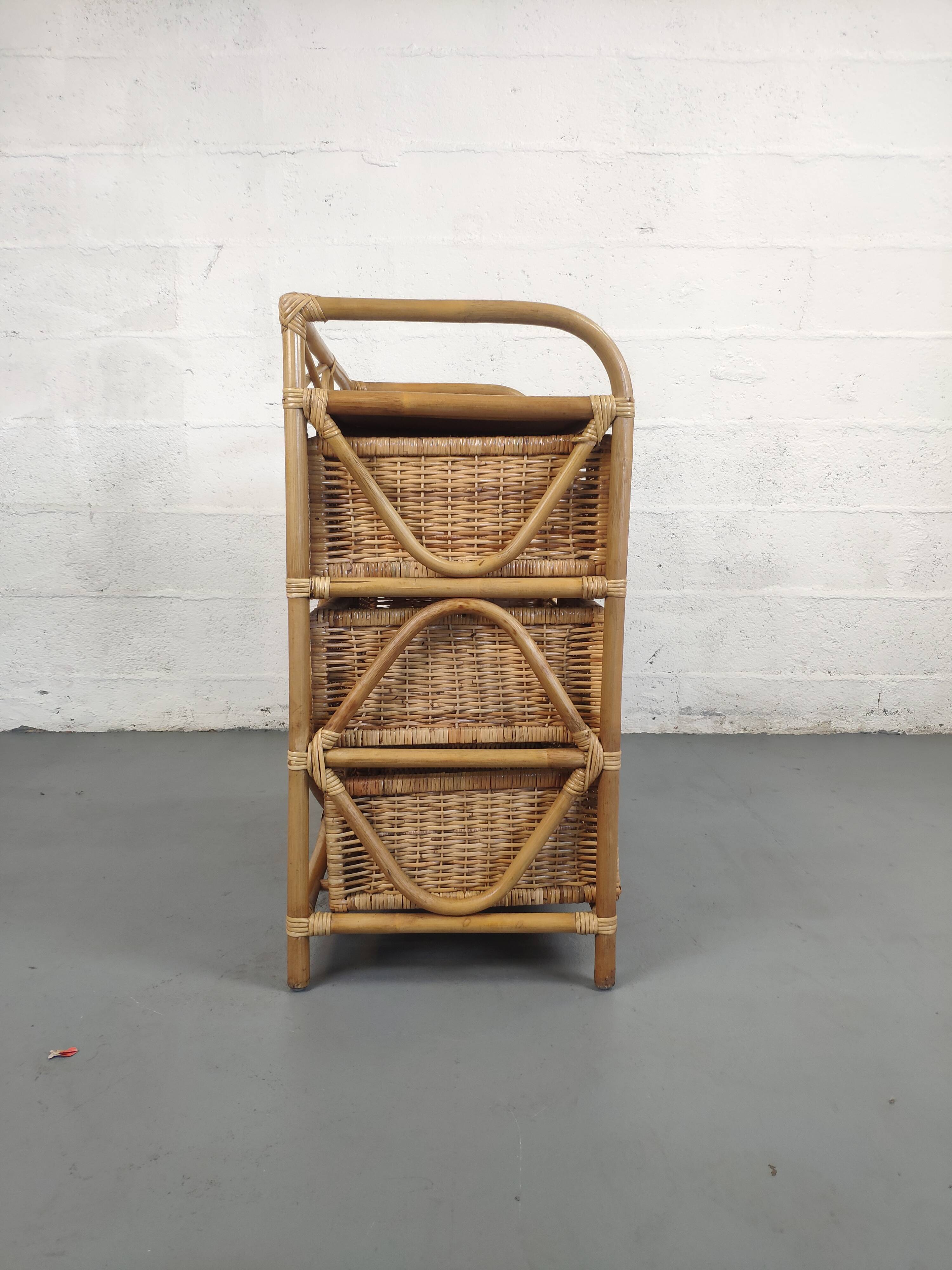 Rattan chest of drawers 4 drawers