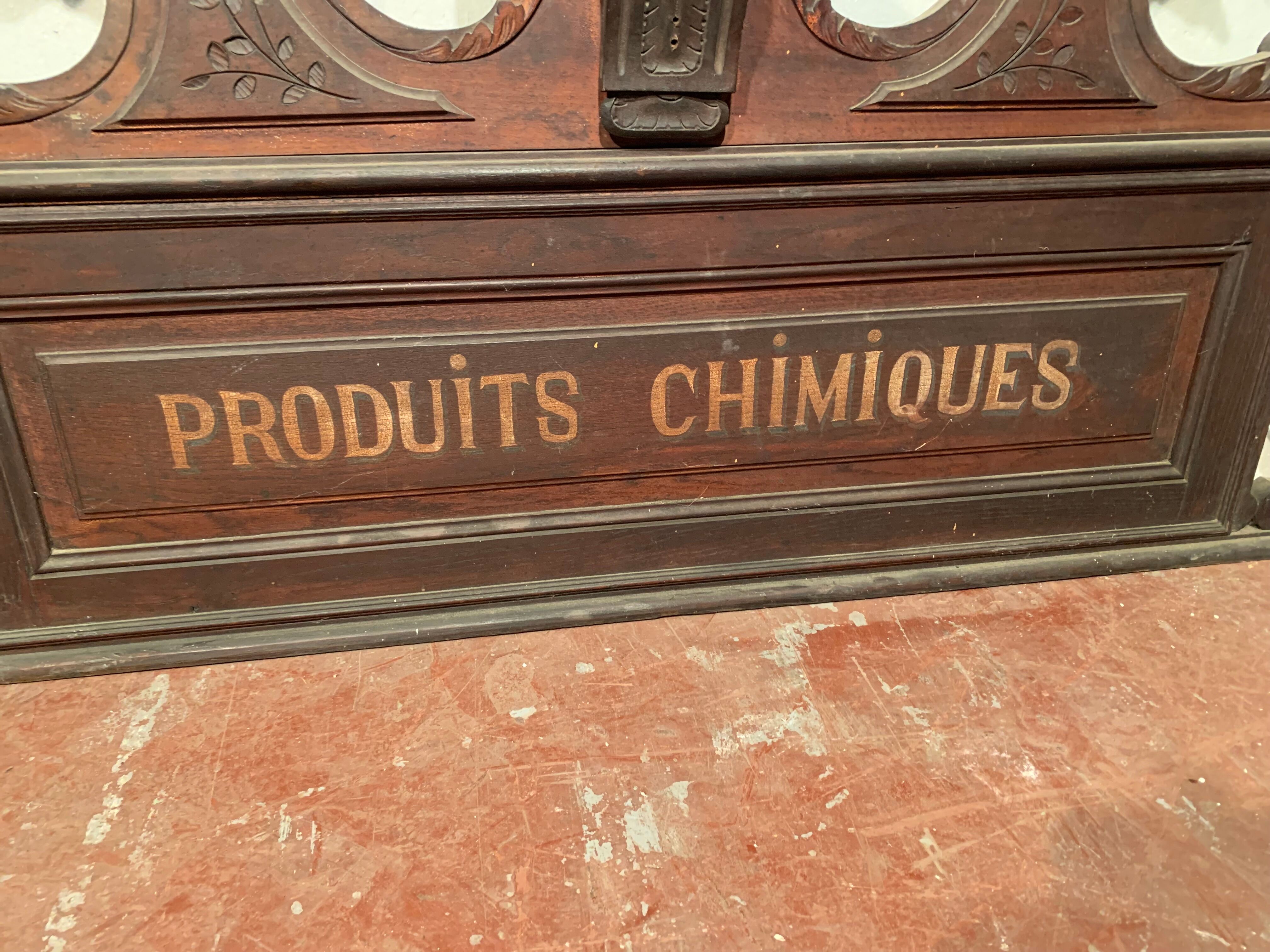 Pediment or top of furniture in natural wood XIX century