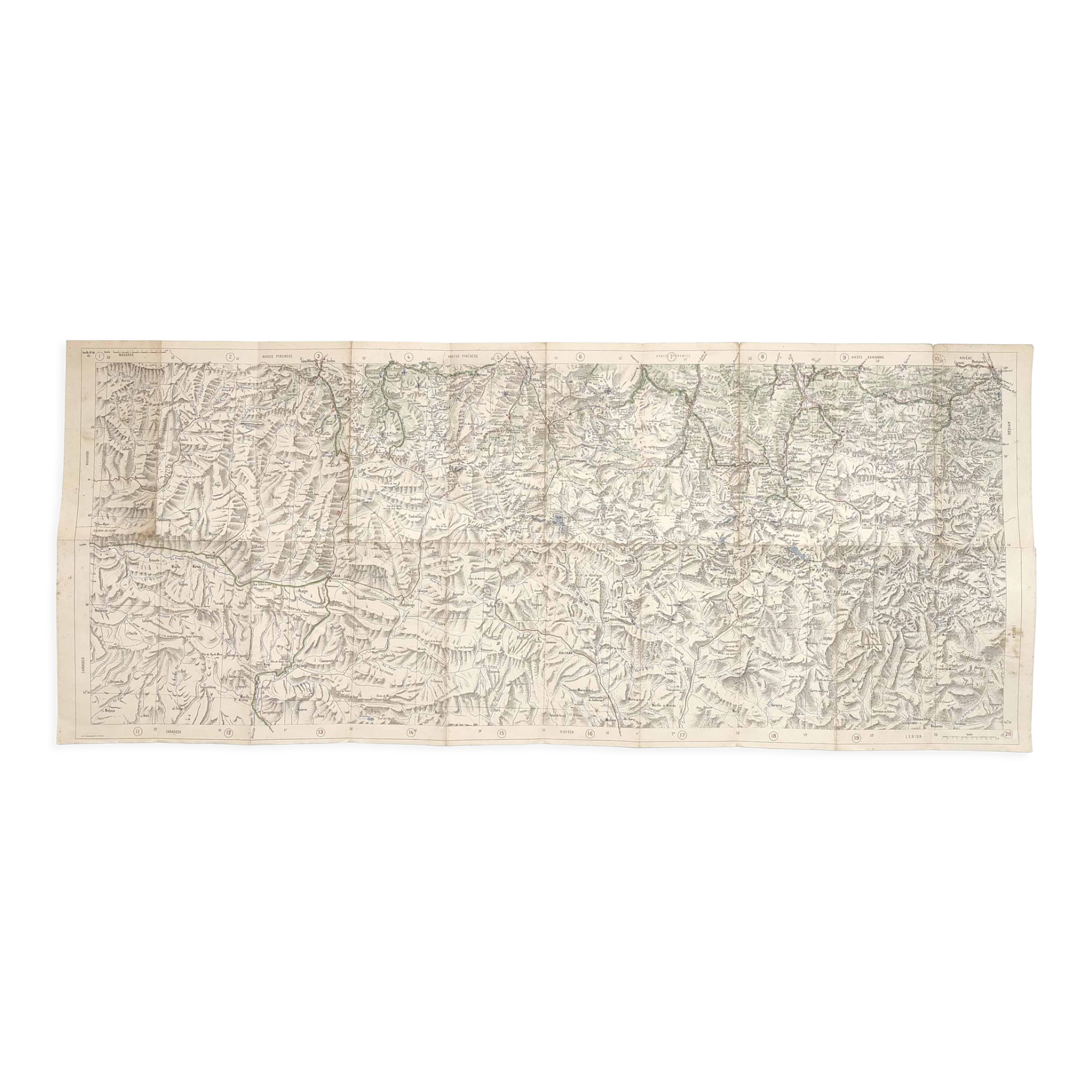 Michelin map Haute-Garonne Pyrenees and Navarre 1920