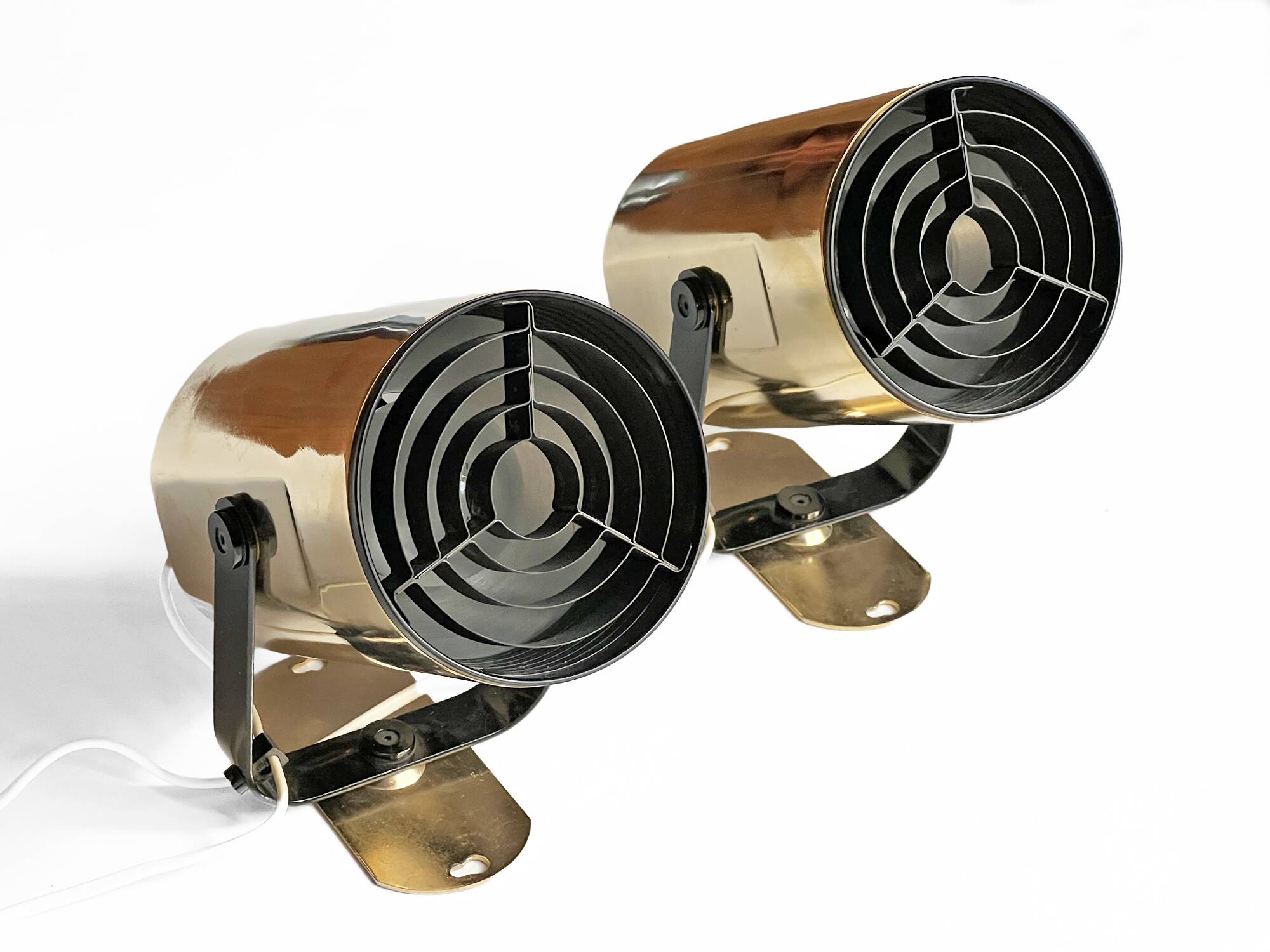 Pair of golden wall lights "Orion" by Per Sundstedt for Kosta Lampan. Sweden 1970s