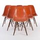 Orange Set (6) Herman Miller Original Vintage Eames DSW Side Shell Chairs