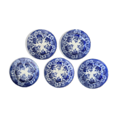 5 antique flat plates in Bordeaux faience