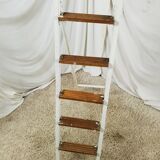 Small stepleau steel and white wood