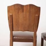 Ensemble de 4 chaises Art déco en bois sculpté