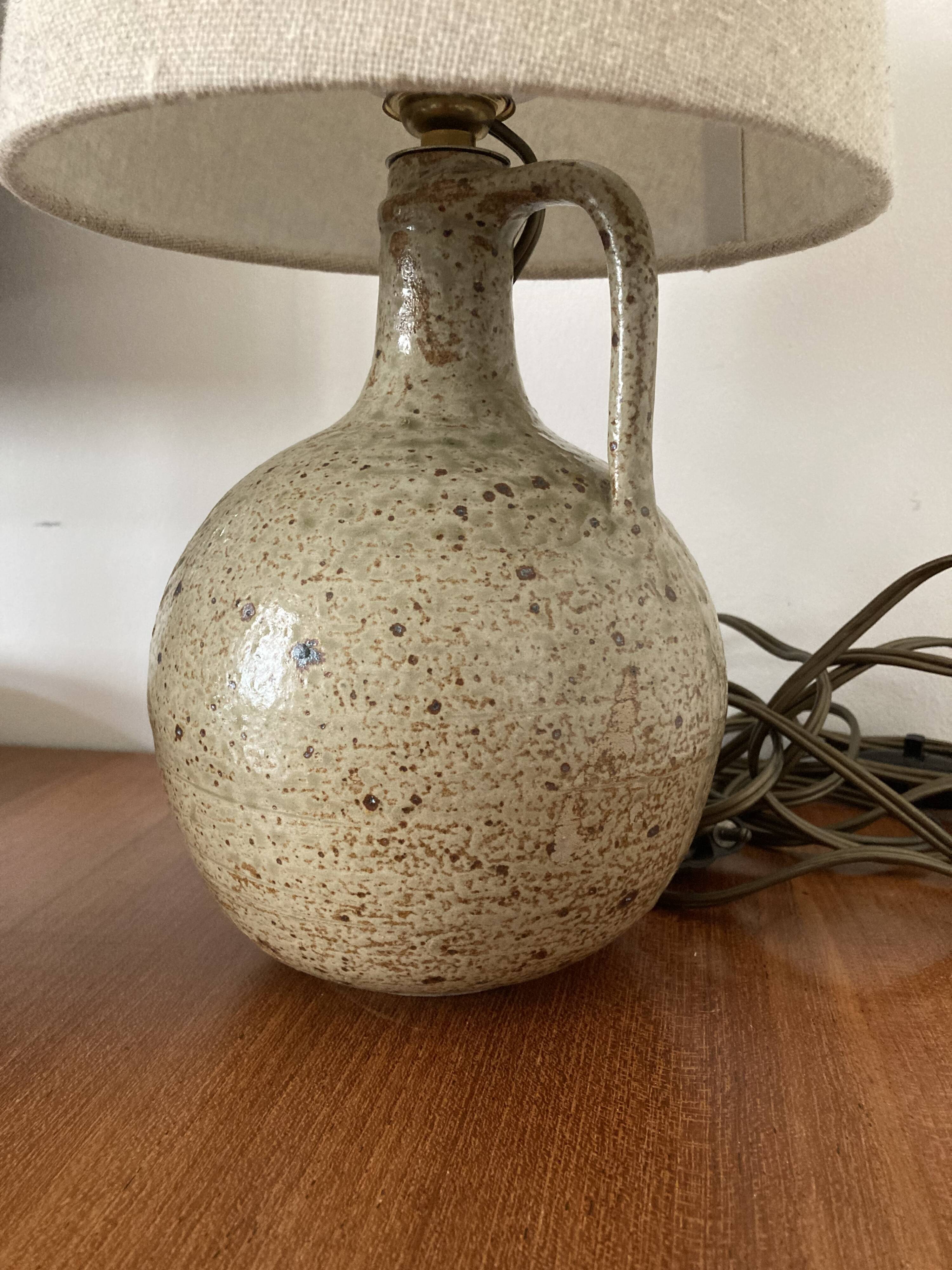 Vintage pyrite stone lamp