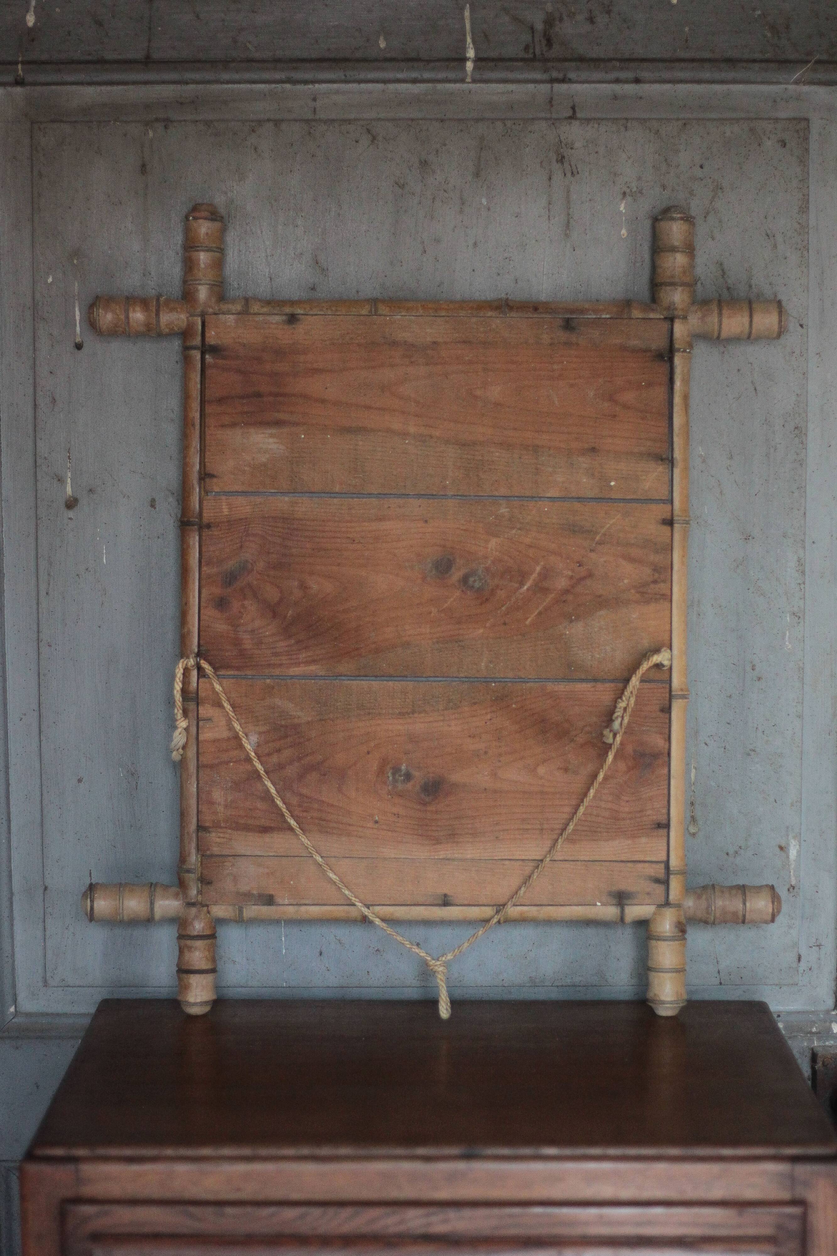 Bamboo imitation wood mirror, antique mirror, hanging mirror