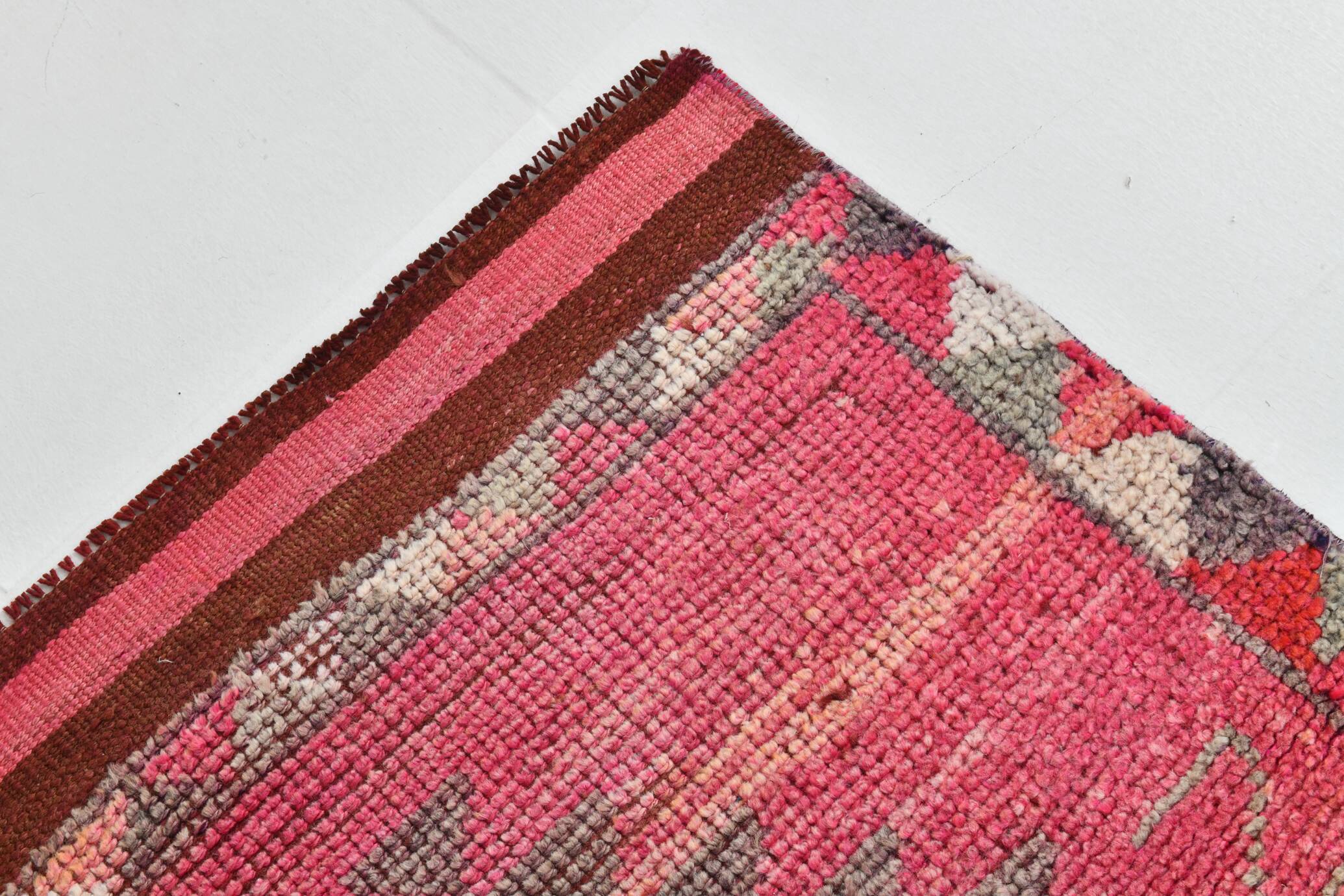 Pink & Red Oushak Runner Rug 88x306Cm SK 22815
